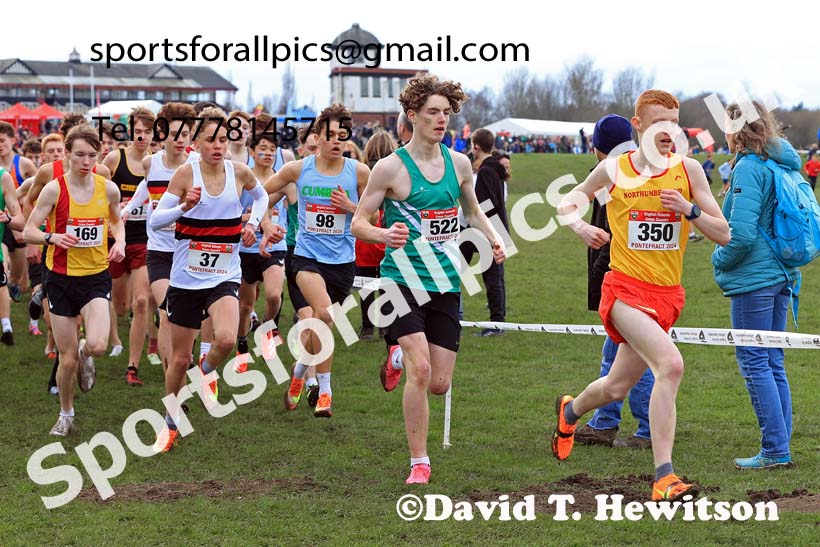 Intermediate Boys 2024 English Schools Cross Country Champs., Pontefract, March 16th.  Photo: David T. Hewitson/Sports for All Pics